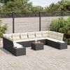 vidaXL Gartensofa-set mit Kissen 11 pcs Schwarz Poly-Rattan