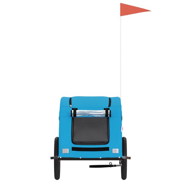 vidaXL Fahrradanhänger Hunde Blau Oxford-Gewebe und Eisen