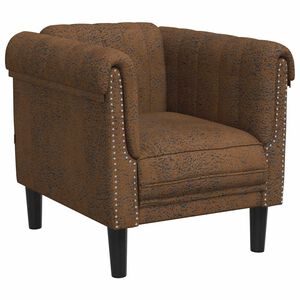vidaXL Sessel Braun Kunstleder Wildleder-Optik