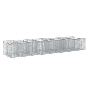 vidaXL Gabionen-Hochbeet 3 stk. 400 x 100 x 60 cm Verzinkter Stahl
