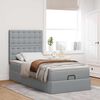 vidaXL Ottoman-Bett mit Matratze & LEDs Hellgrau 100x200 cm Stoff