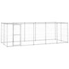 vidaXL Outdoor-Hundezwinger mit &Uuml;berdachung Verzinkter Stahl 12,1 m&sup2;