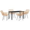 vidaXL Garten Essgruppe 5 pcs Braun Pulverbeschichteter Stahl