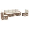 vidaXL Gartensofa-set 6 pcs Beige Poly-Rattan