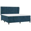 vidaXL Boxspringbett mit Matratze Dunkelblau 160x200 cm Samt