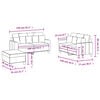 vidaXL 3-tlg. Sofagarnitur mit Kissen Creme Stoff