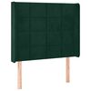 vidaXL Kopfteil mit Ohren Dunkelgr&uuml;n 93x16x118/128 cm Samt