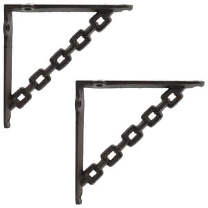 vidaXL Wandregalhalterungen 2 stk. Antikbraun 10,5 x 10,5 x 3 cm Stahl