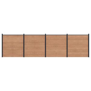 vidaXL Zaunelement 4 pcs WPC und Aluminium Braun