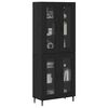vidaXL Highboard 2 pcs Schwarz Eichen-Optik Engineered Wood und Glas