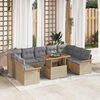 vidaXL Garten-Sofa-Set mit Kissen 10 pcs Beige und Hellgrau