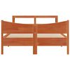 vidaXL Massivholzbett mit Kopfteil Wachsbraun 120x190 cm Kiefer