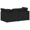 vidaXL Modulares Sofa mit Kissen Stoff Schwarz