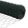 vidaXL Zaunpfosten Grün 25 x 0,4 m (50 mm Mesh) Stahl und PVC