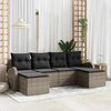 vidaXL Gartensofa-set mit Kissen 6 pcs Grau Poly Rattan