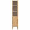 vidaXL Bad hoher Schrank mit Regal FLORO Wachsbraun 35 x 30 x 160 cm