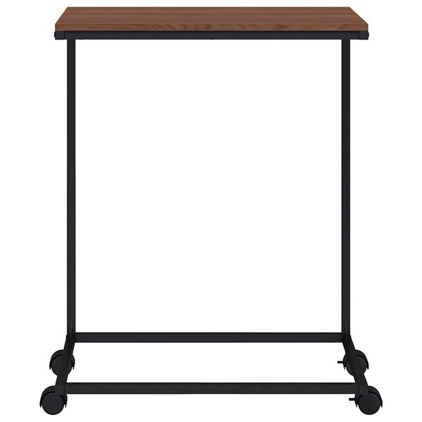 vidaXL Beistelltisch mit Rollen Schwarz 55x35x70 cm Holzwerkstoff