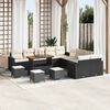 vidaXL Gartensofa-set mit Kissen 18 pcs Schwarz und Creme Poly-Rattan