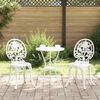 vidaXL Garten Bistro Set 3 pcs Wei&szlig; Aluminium