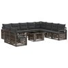 vidaXL Gartensofa-set 11 stk. Grau und Dunkelgrau Poly-Rattan