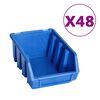 vidaXL 128-tlg. Beh&auml;lter-Set f&uuml;r Kleinteile mit Wandplatten Blau