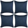 vidaXL Kissenbezüge 4 Stk. 80x80 cm Polyester Wildleder-Optik Navy