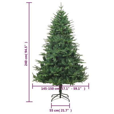 vidaXL Künstlicher Weihnachtsbaum Grün 240 cm PVC PE