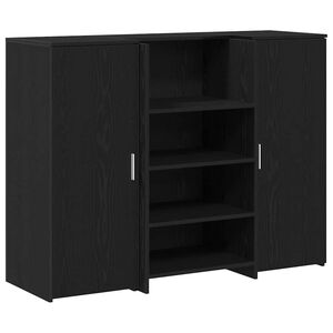 vidaXL Empfangstheke Schwarz Eichen-Optik 135x50x103,5cm Holzwerkstoff