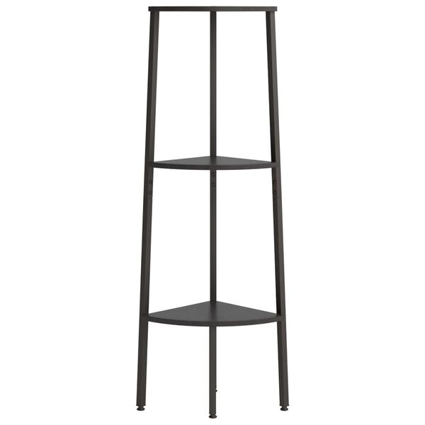 vidaXL Eckregal mit 3 Böden Schwarz 45,5x31,5x120 cm