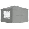 vidaXL Party-Zelt 300 x 300 x 255 cm Hellgrau PE und Stahl
