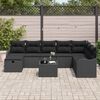 vidaXL Sofa Set mit Kissen mit Speicher Schwarz Poly-Rattan