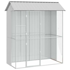 vidaXL Vogelk&auml;fig Grau 215 x 110 x 247 cm Verzinkter Stahl