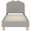 vidaXL Kinderbettgestell mit Kopfteil Hellgrau 70 x 140 cm Schafstoff