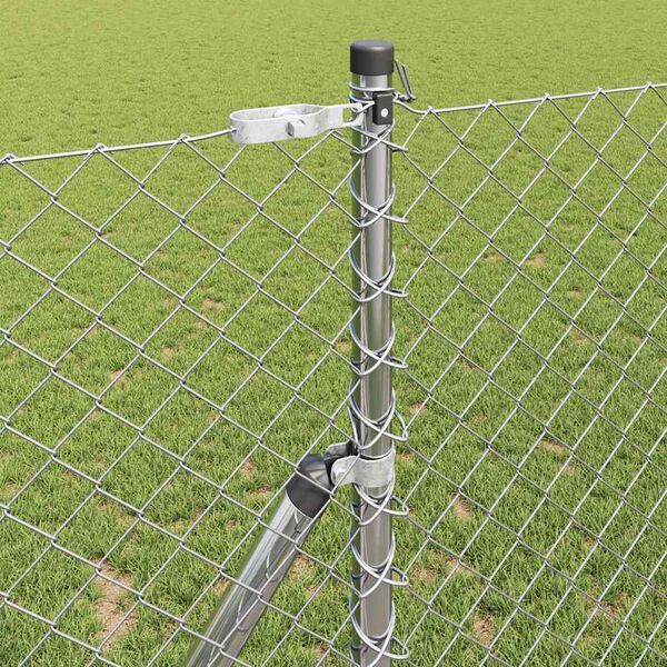 vidaXL Zaunpfosten Silber 10 x 1 m (40 x 40 mm Maschen) Stahl