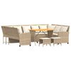vidaXL 4-tlg. Garten-Sofagarnitur mit Kissen Beige Poly Rattan