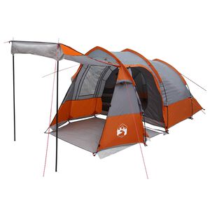 vidaXL Tunnelzelt Grau und Orange 390 x 215 x 152 cm