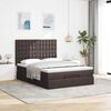 vidaXL Ottoman-Bett mit Matratze & LEDs Dunkelbraun 140x200 cm Stoff