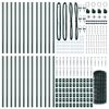 vidaXL Zaun mit Pfosten Gr&uuml;n 0,6 x 50 m Stahl und PVC