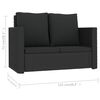 vidaXL 2-tlg. Garten-Lounge-Set mit Auflagen Poly Rattan Schwarz
