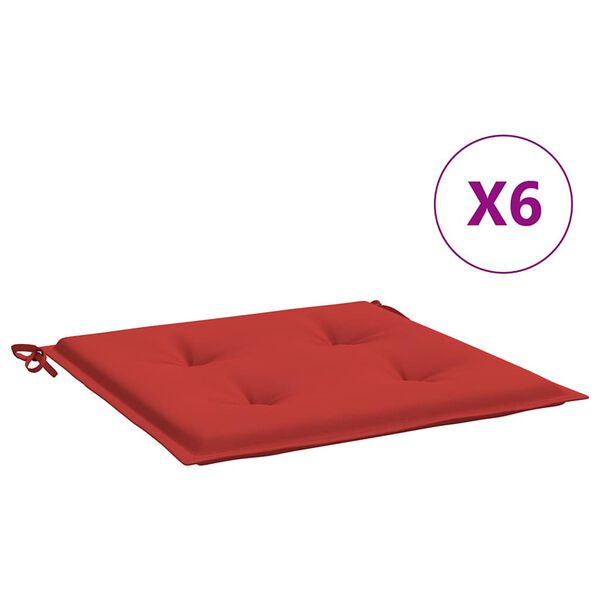 vidaXL Gartenstuhl-Kissen 6 Stk. Rot 40x40x4 cm Oxford-Gewebe