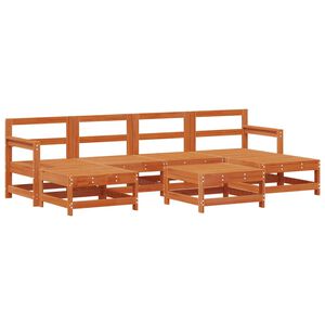 vidaXL Garten-Lounge-Set 7 pcs Wachsbraun Massives Kiefernholz