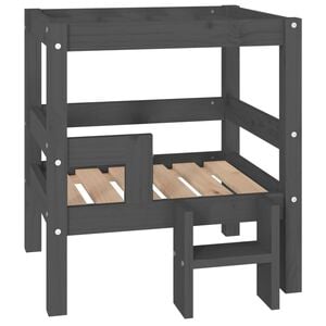 vidaXL Hundebett Grau 55,5x53,5x60 cm Massivholz Kiefer