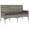 vidaXL Gartenbank 3-Sitzer mit Kissen Grau Poly Rattan