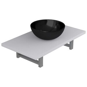 vidaXL 2-tlg. Badm&ouml;bel-Set Keramik Wei&szlig;