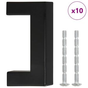 vidaXL M&ouml;belgriffe 10 Stk. Schwarz 64 mm Edelstahl