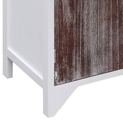 vidaXL Beistellschrank Braun und Weiß 60 × 30 × 75 cm Paulownia Holz
