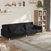 vidaXL Schlafsofa 2-Sitzer mit 2 Kissen Schwarz Stoff