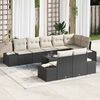 vidaXL Gartensofa-set mit Kissen 9 pcs Schwarz und Creme Poly-Rattan