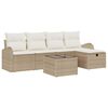 vidaXL Gartensofa-set 6 stk. Beige Poly-Rattan