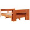 vidaXL Massivholzbett mit Regal ohne Matratze Wachsbraun 160x200 cm
